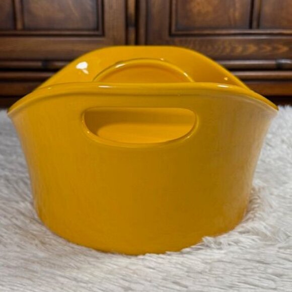 NWOT Racheal Ray Yellow 2.75qt Round Handled Baking Dish with Lid - Picture 4 of 12